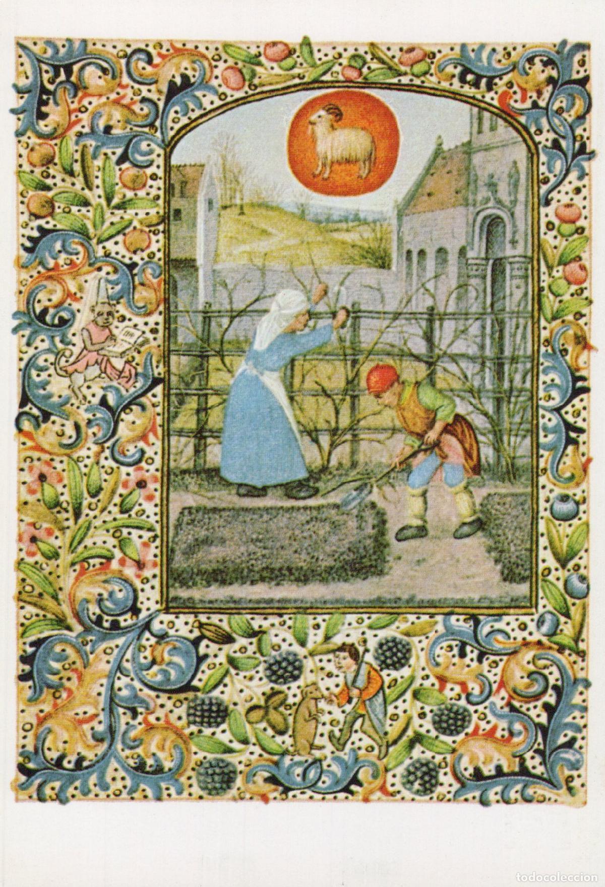 Cartoline: Germany Dresden Medieval Illuminated Manuscript Garden Scene Unposted *YAT990