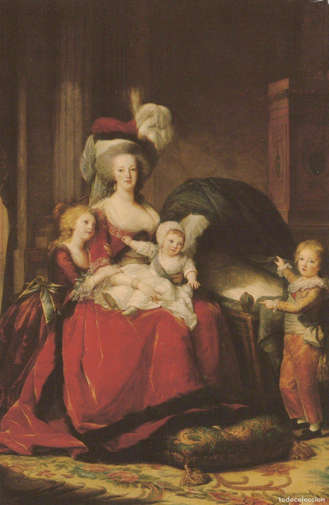 Postales: France Versailles Marie Antoinette and Her Children By Vigee le Unposted *YAT995