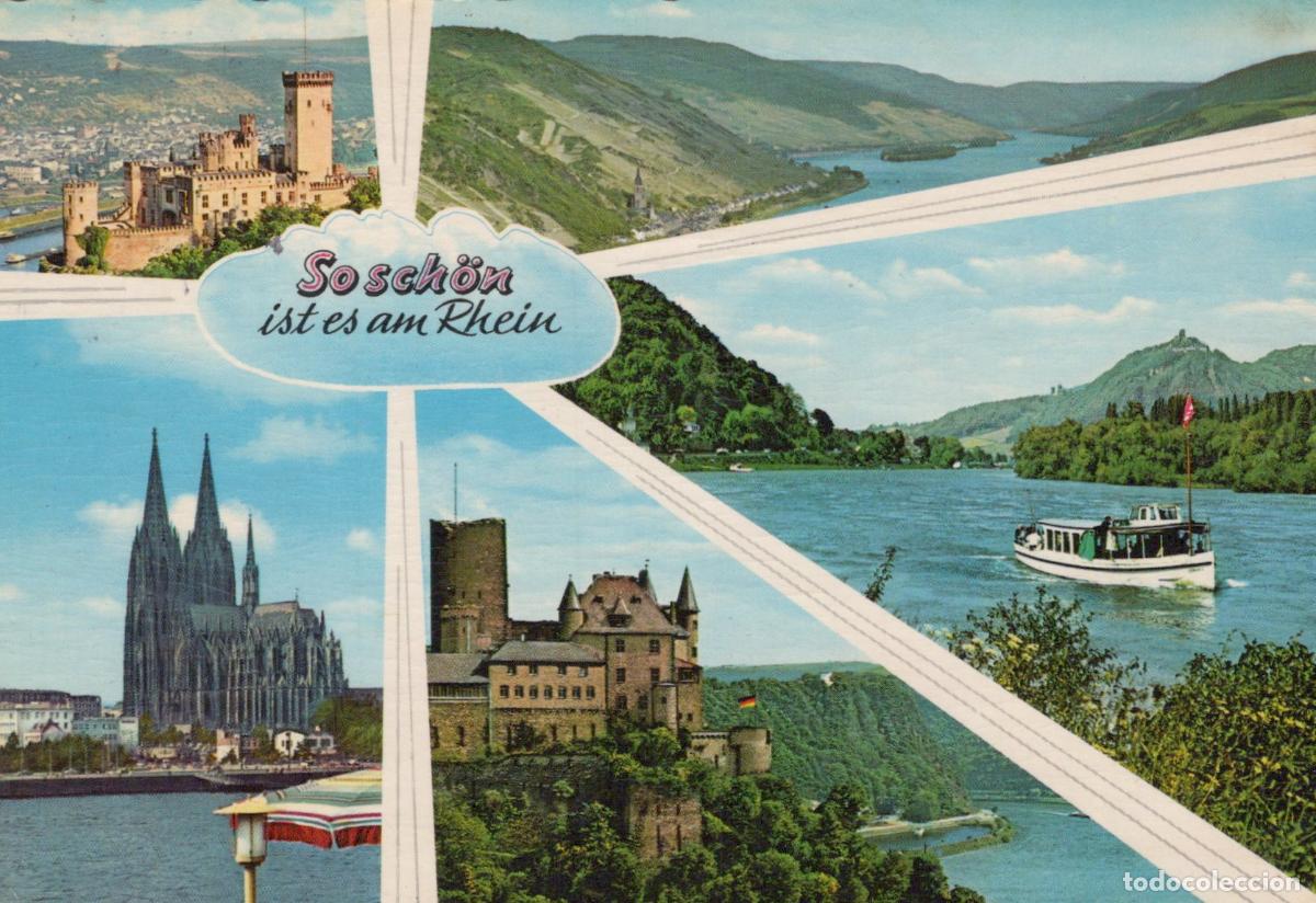 Postcards: Germany Cologne Rhine River Valley Castles Cathedral Riverboat Landscape *YAT892