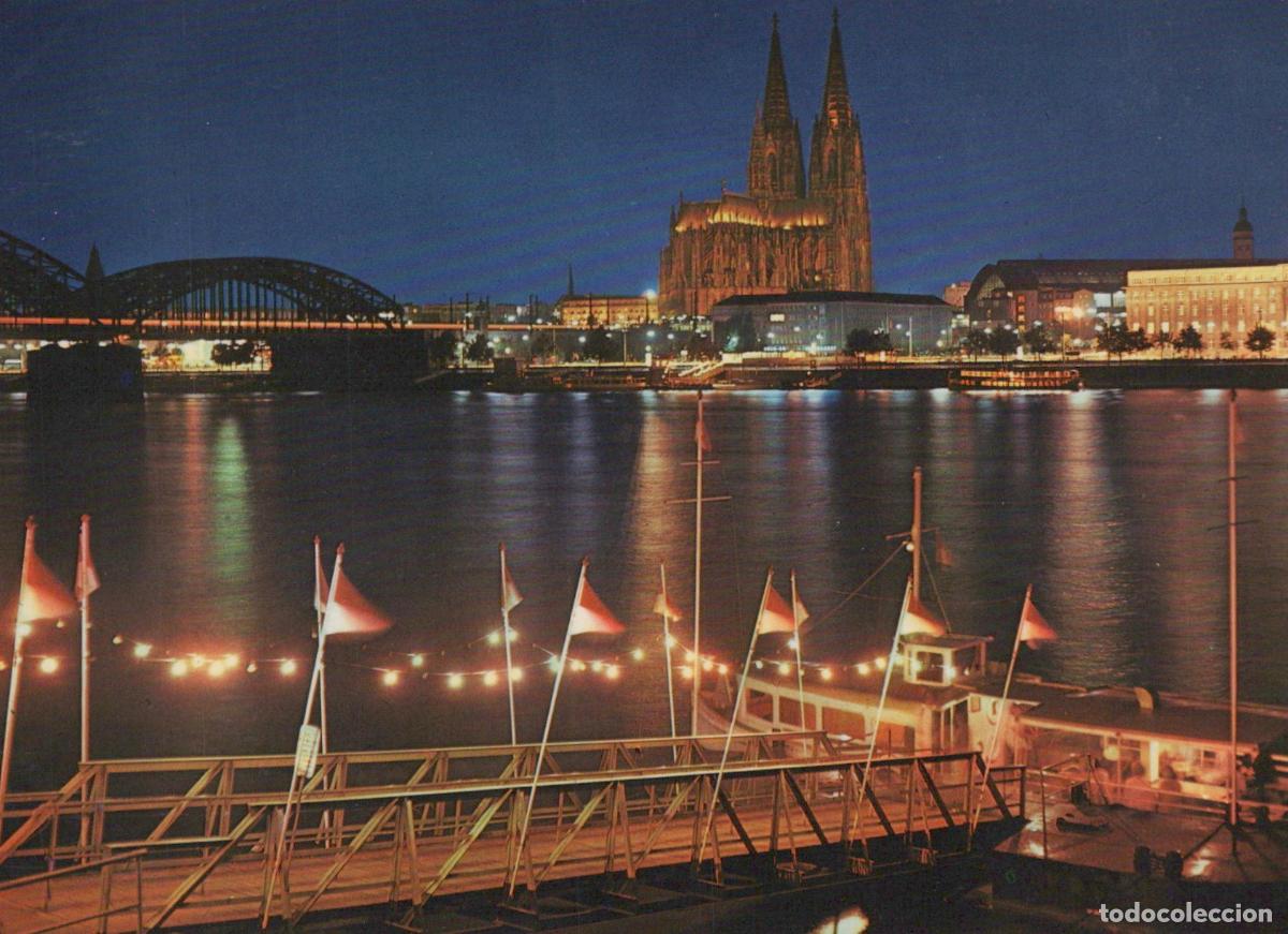 Postcards: Germany Cologne Rhine River With Cathedral and Hohenzollern Unposted *YAT897