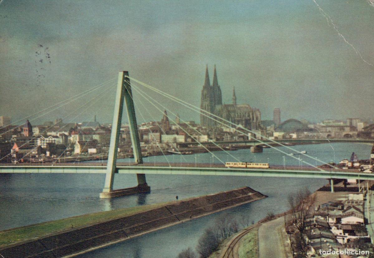 Postcards: Germany Cologne Severin Bridge and Cathedral Rhine River *YAT907