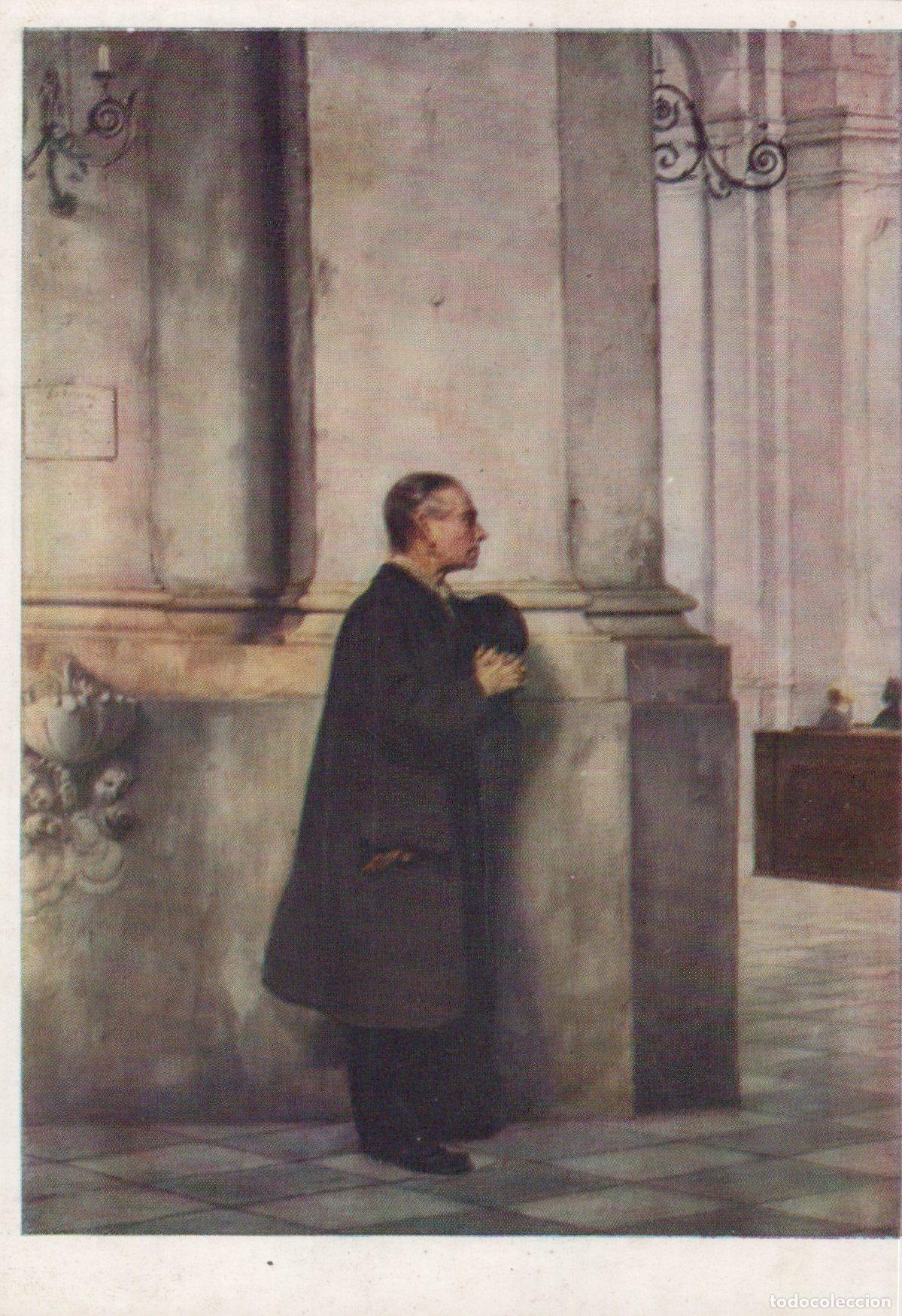 Postcards: Germany Dresden Robert Sterl Painting Man Praying Catholic Unposted *YAU098
