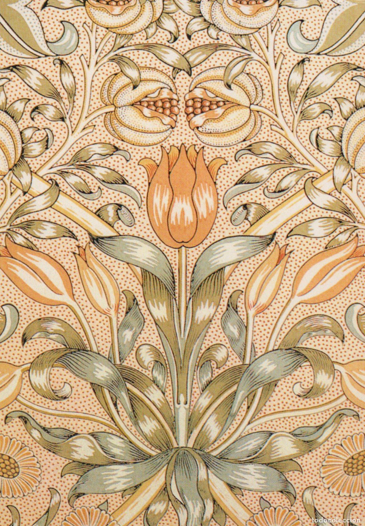 Postkarten: United Kingdom London William Morris Tulip Lily Floral Pattern Unposted *YAU288