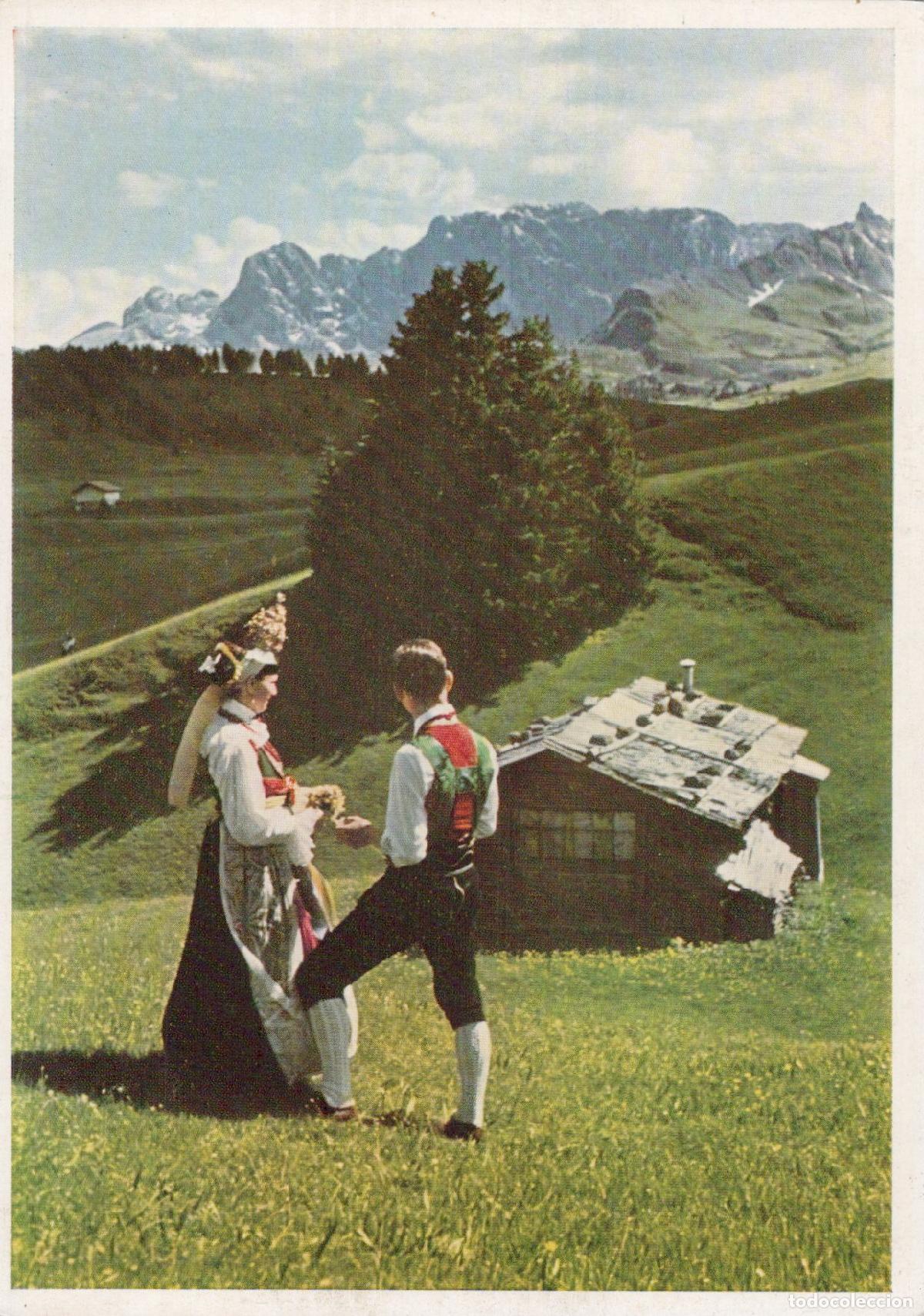 Postales: Italy Seiser Alm Gr&ouml;dener Paar Auf der Traditional Costume Unposted *YAU335