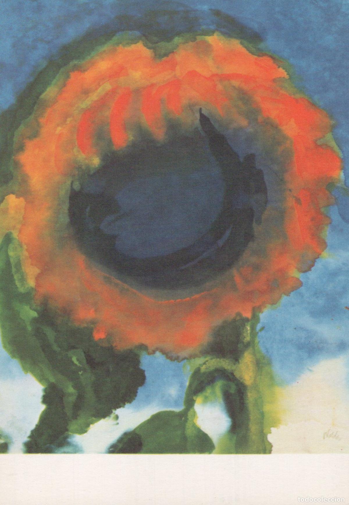 Cartoline: Germany Munich Art Emil Nolde Sunflower in Full Bloom Abstract Unposted *YAU601