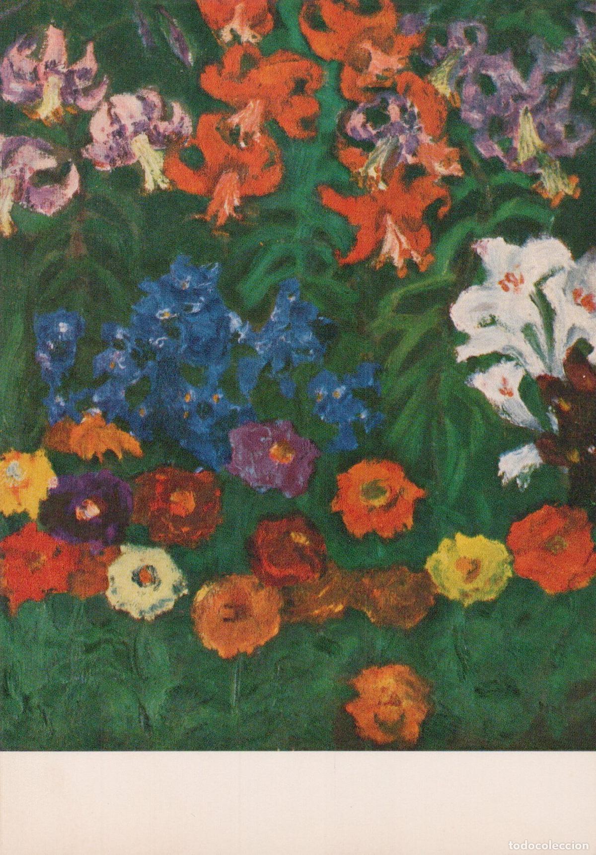 Postkarten: Germany Munich Emil Nolde Zinnias and Lilies 1931 Painting Art *YAU611