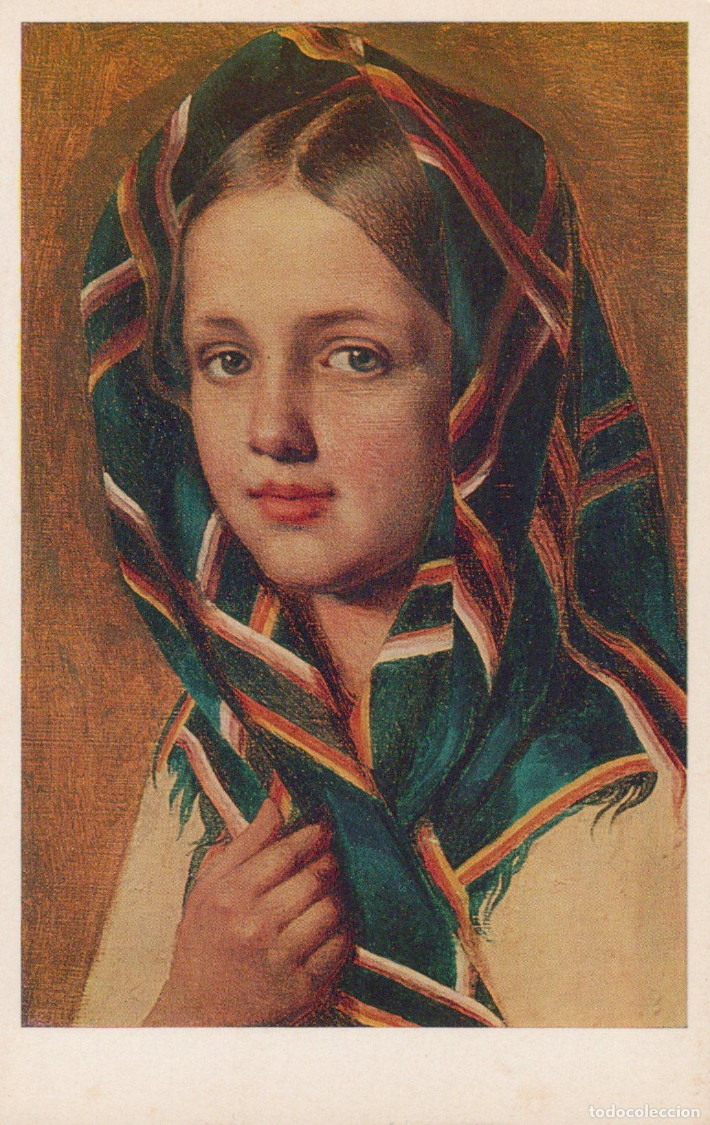 Postales: Russia Leningrad Girl Wearing A Shawl 1830s Russian Museum Art Unposted *YAU621