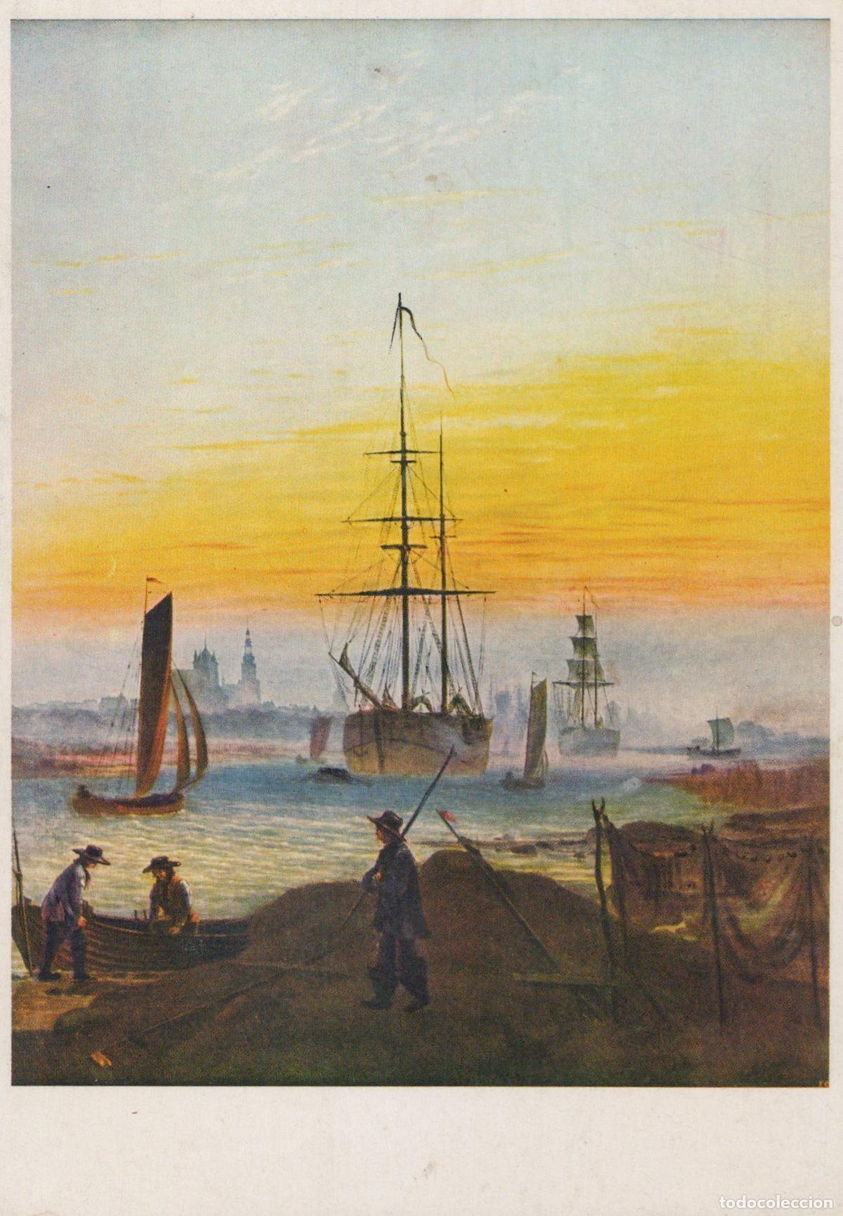 Cartoline: Germany Greifswald Harbor Caspar David Friedrich Painting Unposted *YAU518