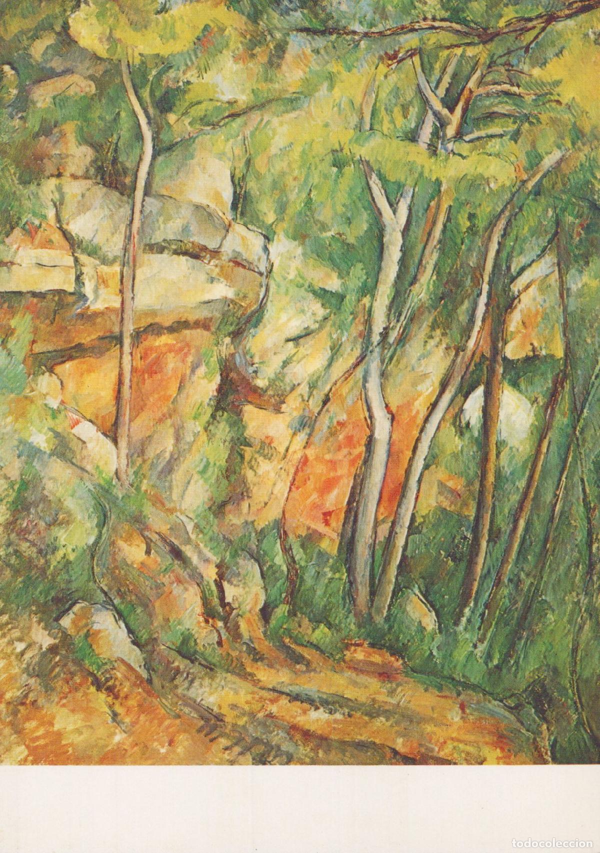 Cartoline: France Paris Paul C&eacute;zanne Trees and Rocks 1898 Impressionist Unposted *YAU563