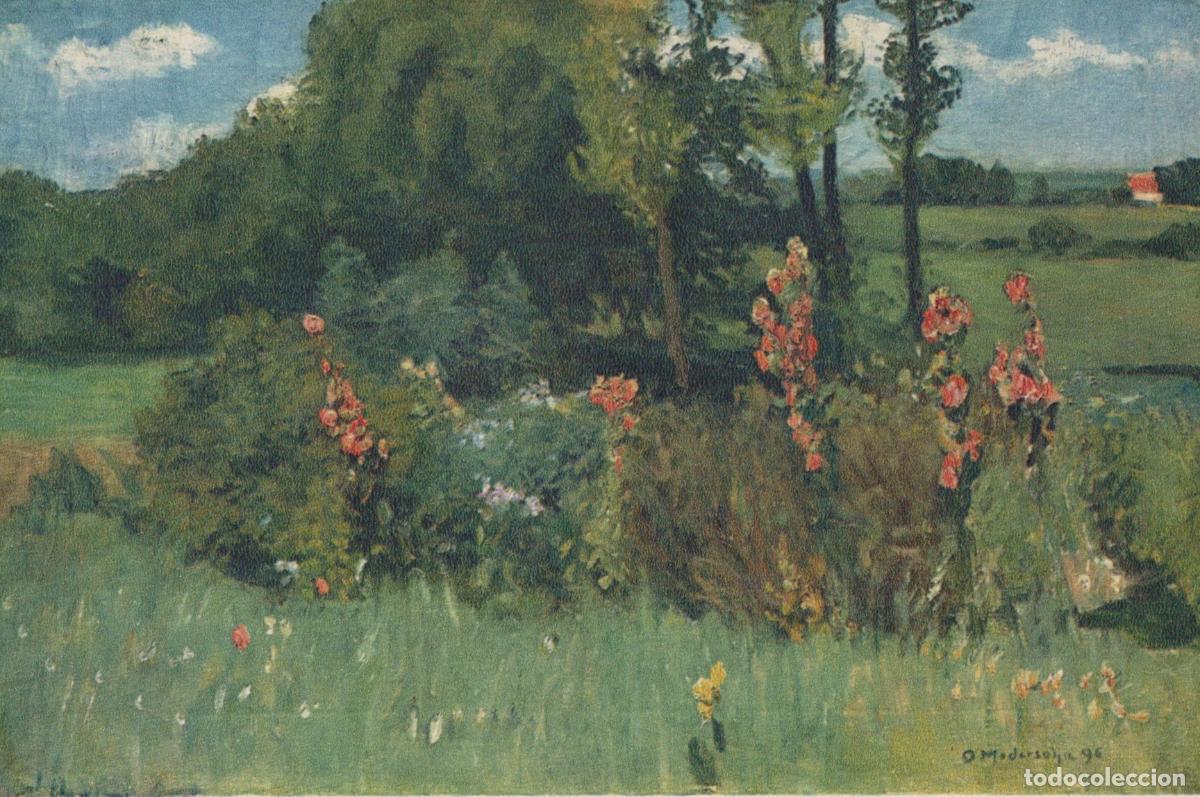 Cartoline: Germany Worpswede Landscape With Hollyhocks Otto Modersohn 1896 Unposted *YAU673