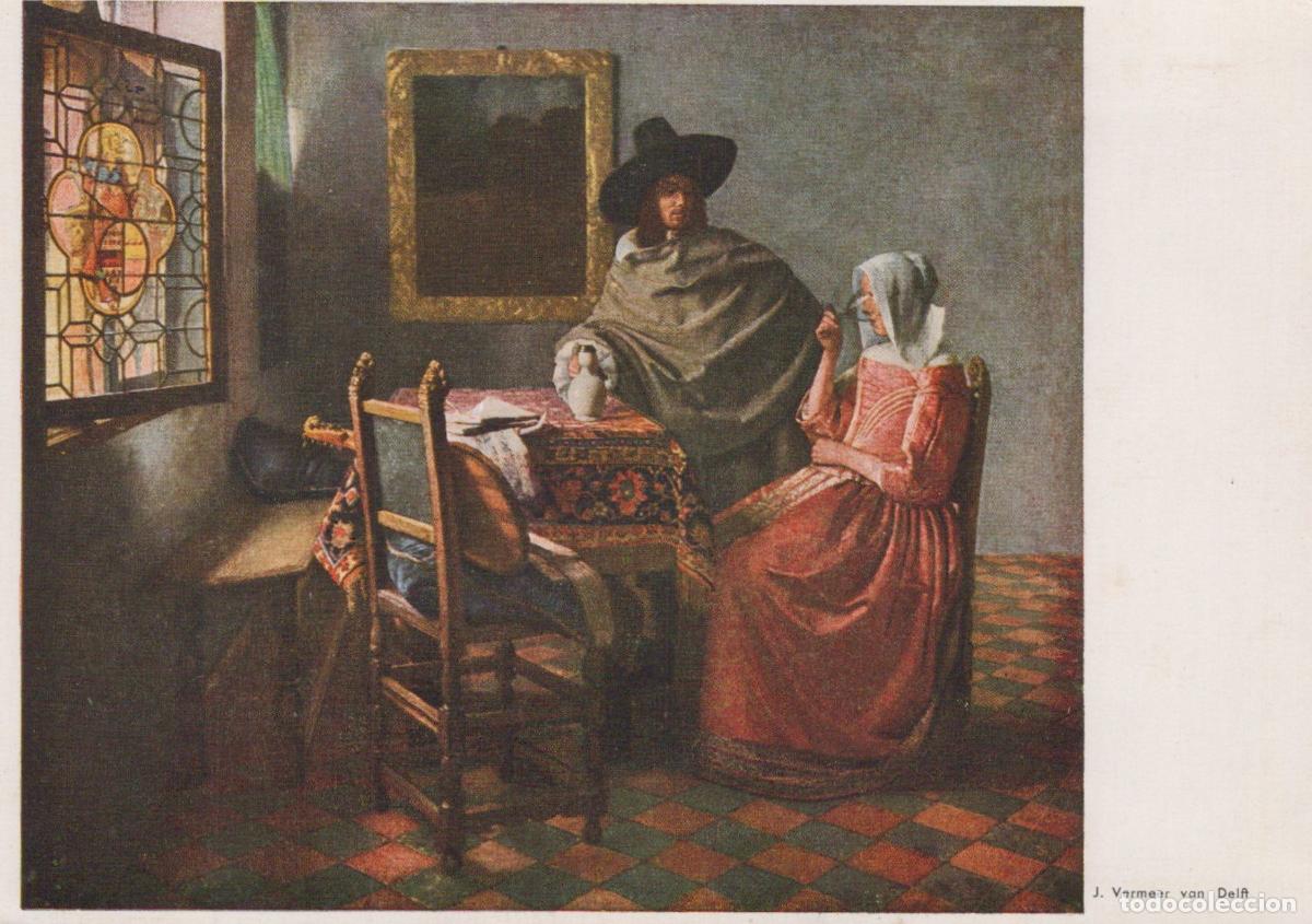 Cartoline: Netherlands Delft Jan Vermeer van the Wine Tasters Painting Art Unposted *YAU678