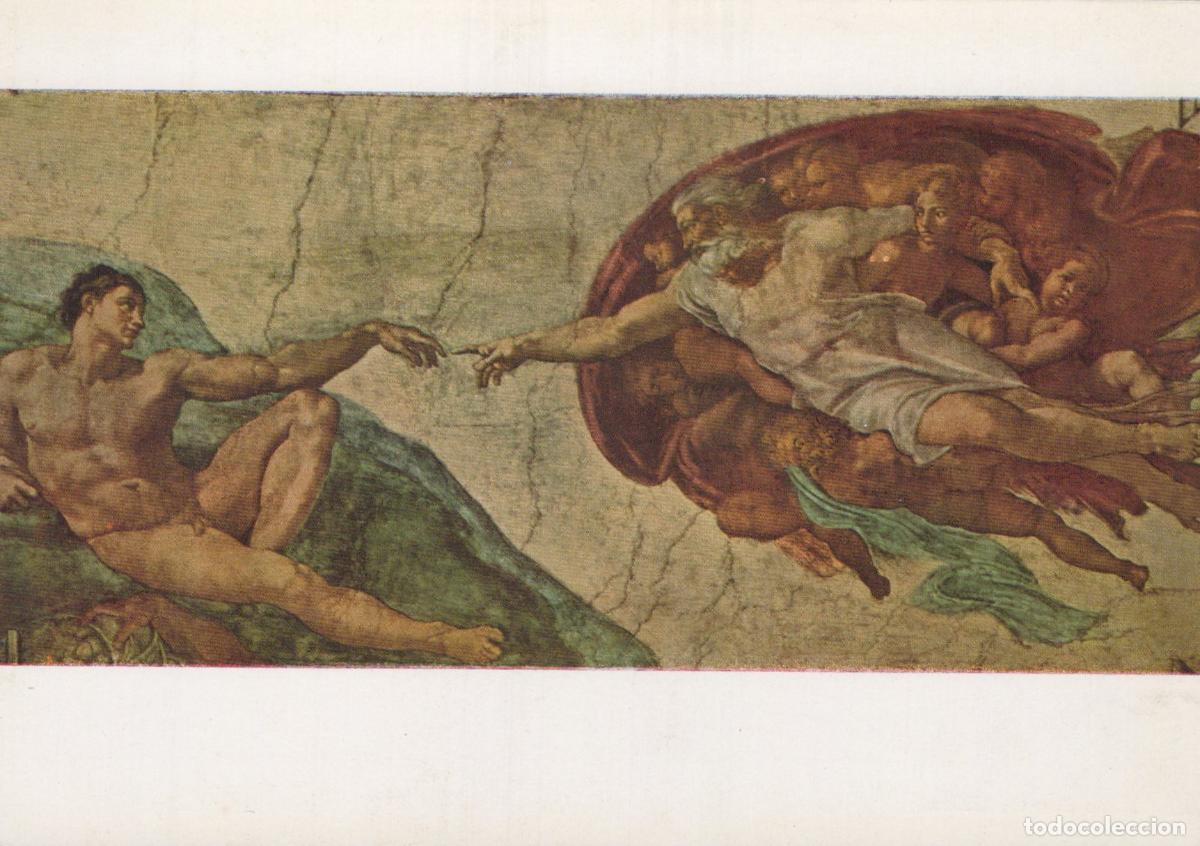 Postales: Italy Rome Michelangelo the Creation of Man Sistine Chapel Art Unposted *YAU698