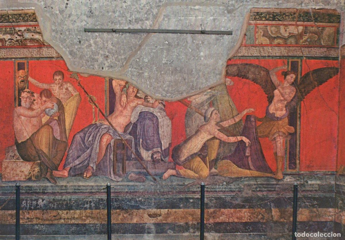 Cartoline: Italy Pompeii Villa Dei Misteri Fresco Terrified Woman Silenus Unposted *YAU747
