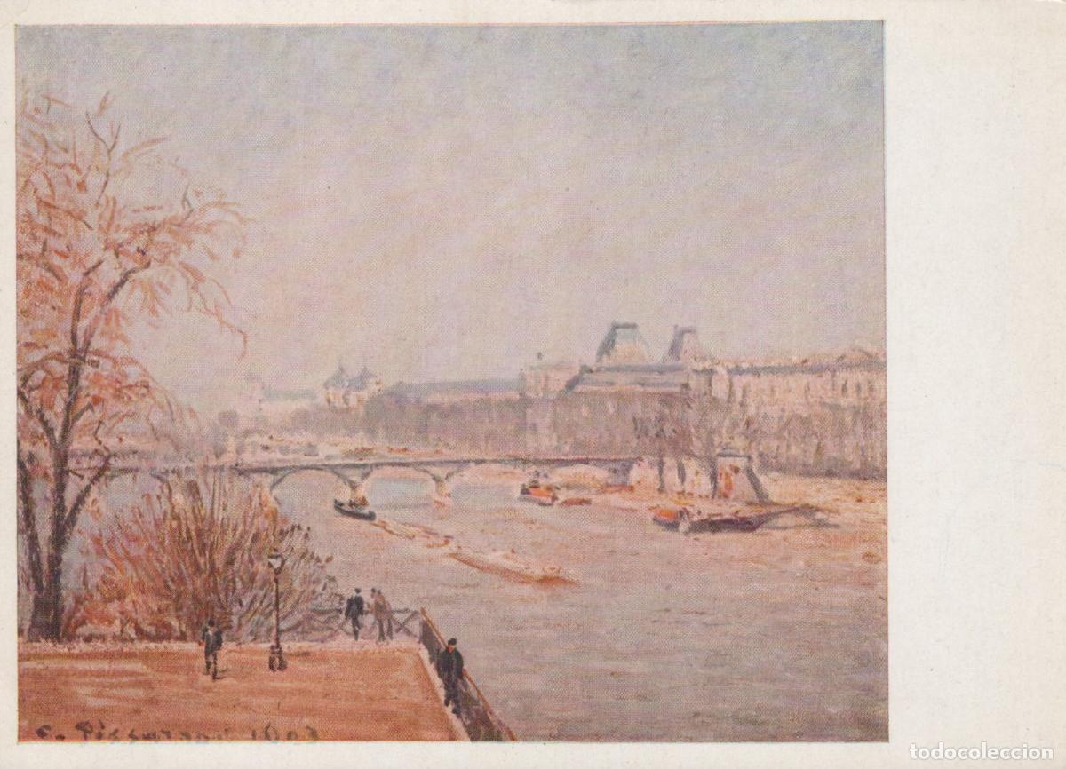 Postales: France Paris Seine River Pont Neuf Louvre Camille Pissarro Unposted *YAU900