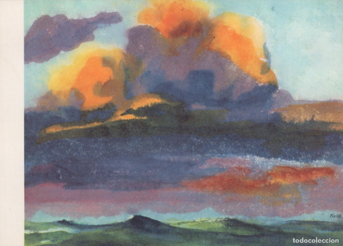 Postcards: Germany Munich Emil Nolde the Ocean Abstract Watercolor Unposted *YAU782