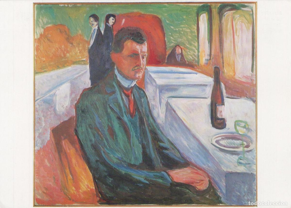 Postkarten: Norway Oslo Edvard Munch Self Portrait By the Wine Munch Museum Unposted *YAU915