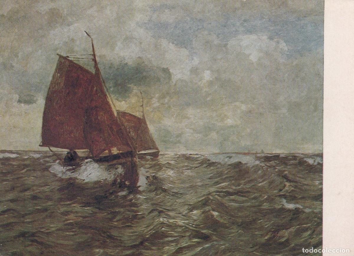 Postcards: Germany Lobberich Fishing Cutters On Rough Seas Painting By Unposted *YAU827
