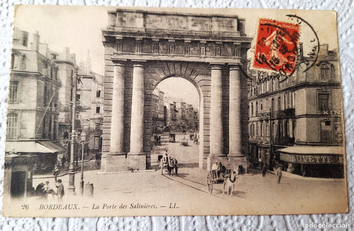Postales: BURDEOS - POSTAL MUY ANTIGUA MANUSCRITA EN 1923 - LA PORTE DES SALINIERES