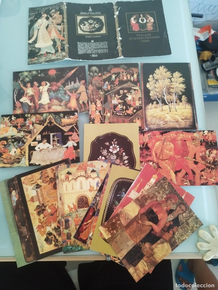 Postales: Colecci&oacute;n de 17 antigus tarjetas postales. Reproducciones de arte popular ruso. Palech (Palekh).