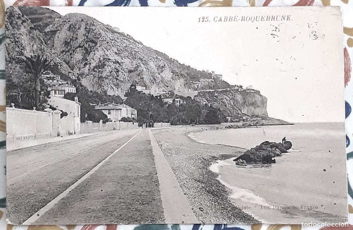 Postales: Postal antigua de Francia de 1913 - Menton (Alpes-Maritimes) - Fronti&egrave;re Franco-italienne