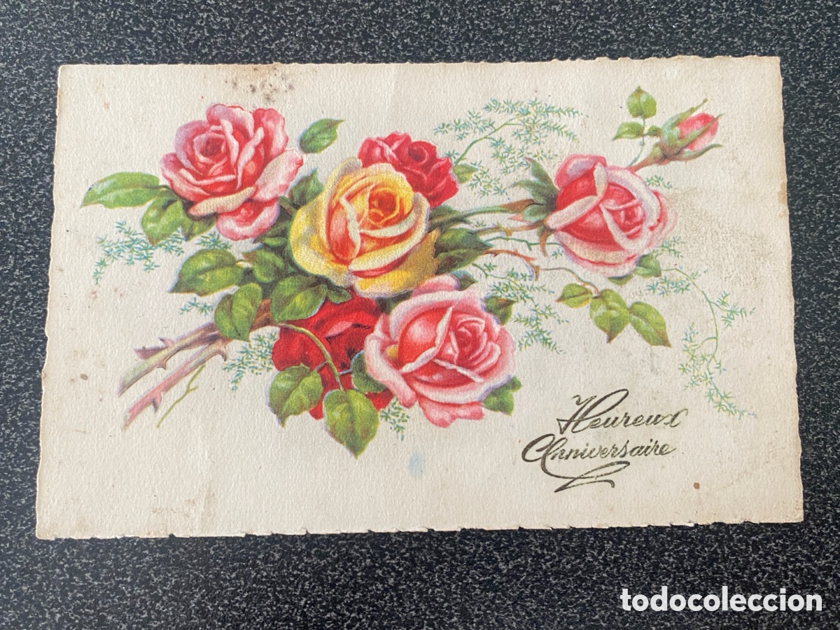 Postales: Antigua postal de flores