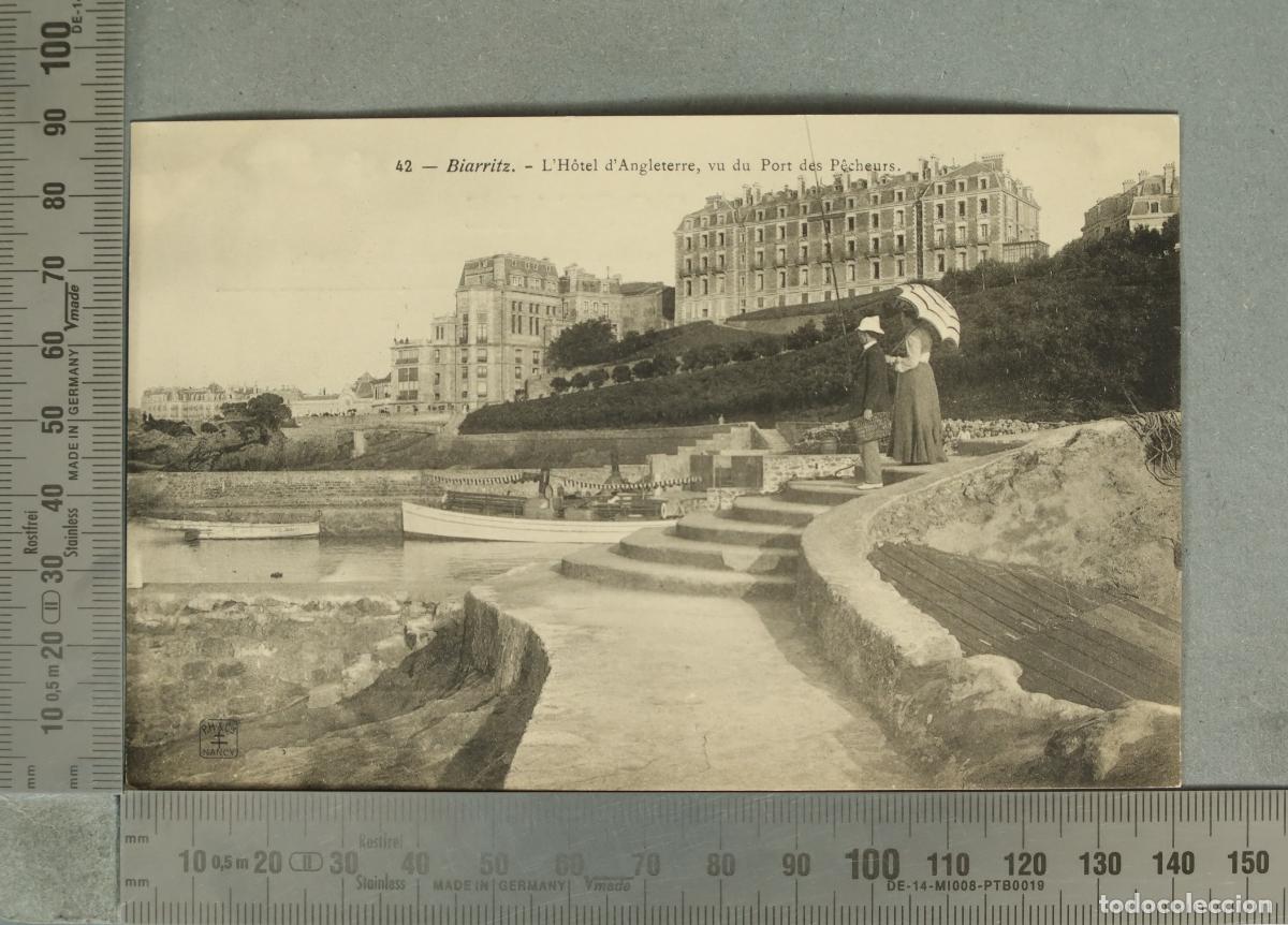 Postales: POSTAL. Biarritz - Le Port des P&ecirc;cheurs - L'H&ocirc;tel d'Angleterre