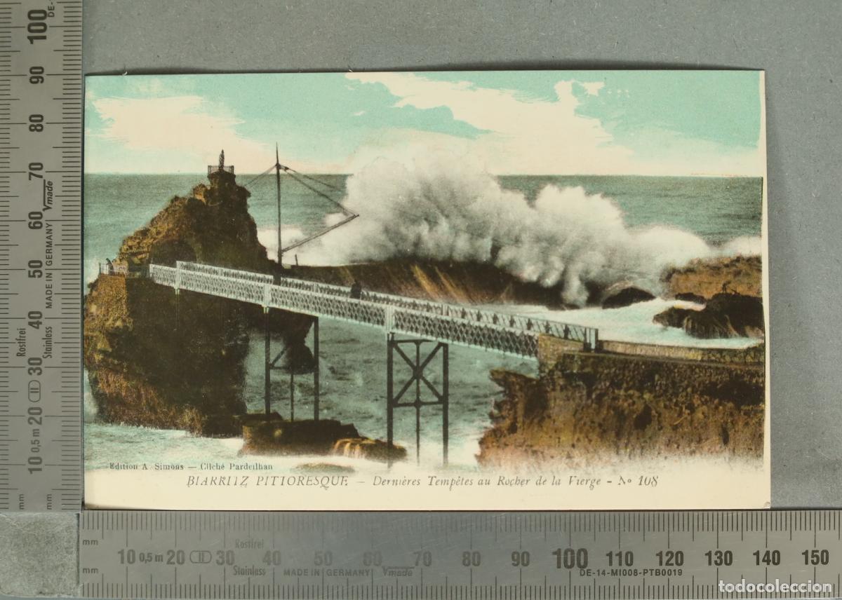 Postales: POSTAL. Biarritz Pittoresque - Derni&egrave;res Temp&ecirc;tes au Rocher de la Vierge - No 108