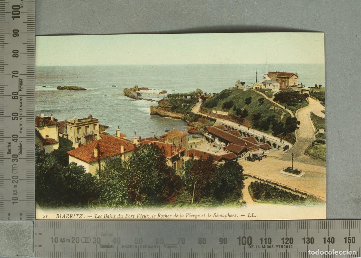 Postales: POSTAL. Biarritz - Les Bains du Port Vieux, le Rocher de la Vierge et le S&eacute;maphore - LL.