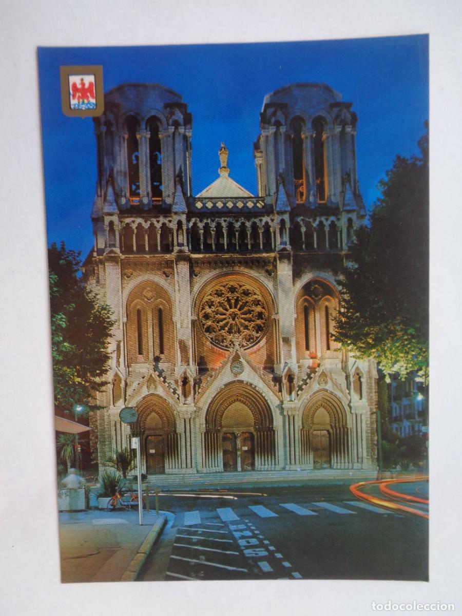 Postkarten: POSTAL DE NIZA ( FRANCIA ) : BASILICA DE NOTRE-DAME DE NOCHE . DE ESCUDO DE ORO