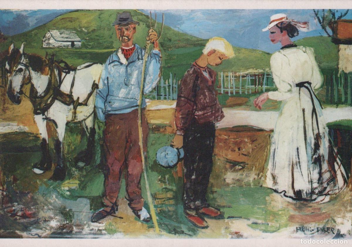 Postales: Norway Oslo Erling Enger Youngster Waving His Cap Painting Art Unposted *YAV029