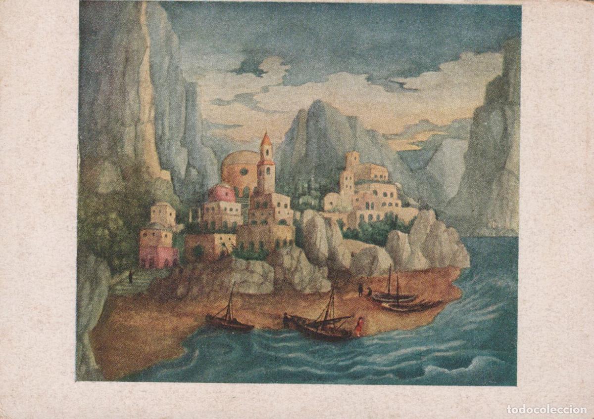 Postales: Greece Carlo Mense Greek Island Coastal Village Boats Art Unposted *YAV069