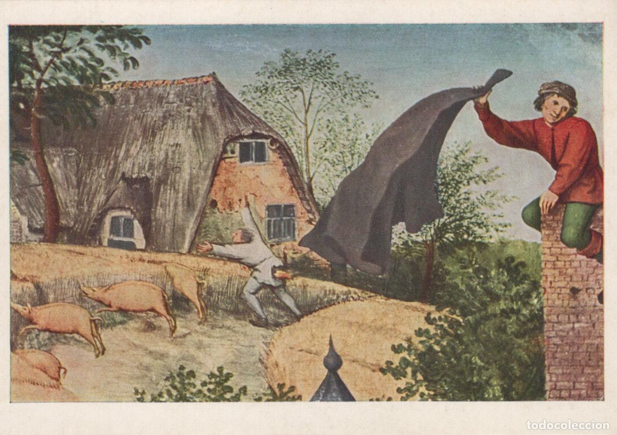 Postales: Germany Baden Baden P Brueghel Proverbs Man Chasing Pigs From Unposted *YAV077