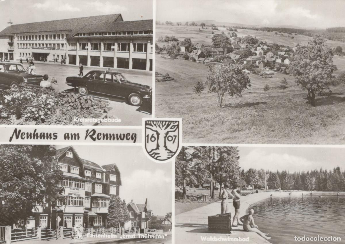 Cartoline: Germany Neuhaus am Rennweg Kreistagsgeb&auml;ude Real Photo Unposted *YAV148