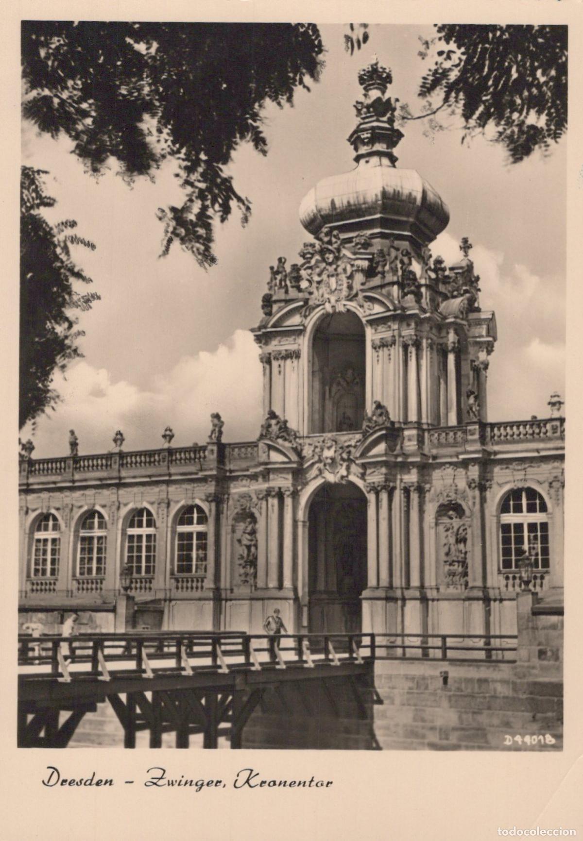 Cartoline: Germany Dresden Zwinger Kronentor Palace Baroque Real Photo Unposted *YAV178