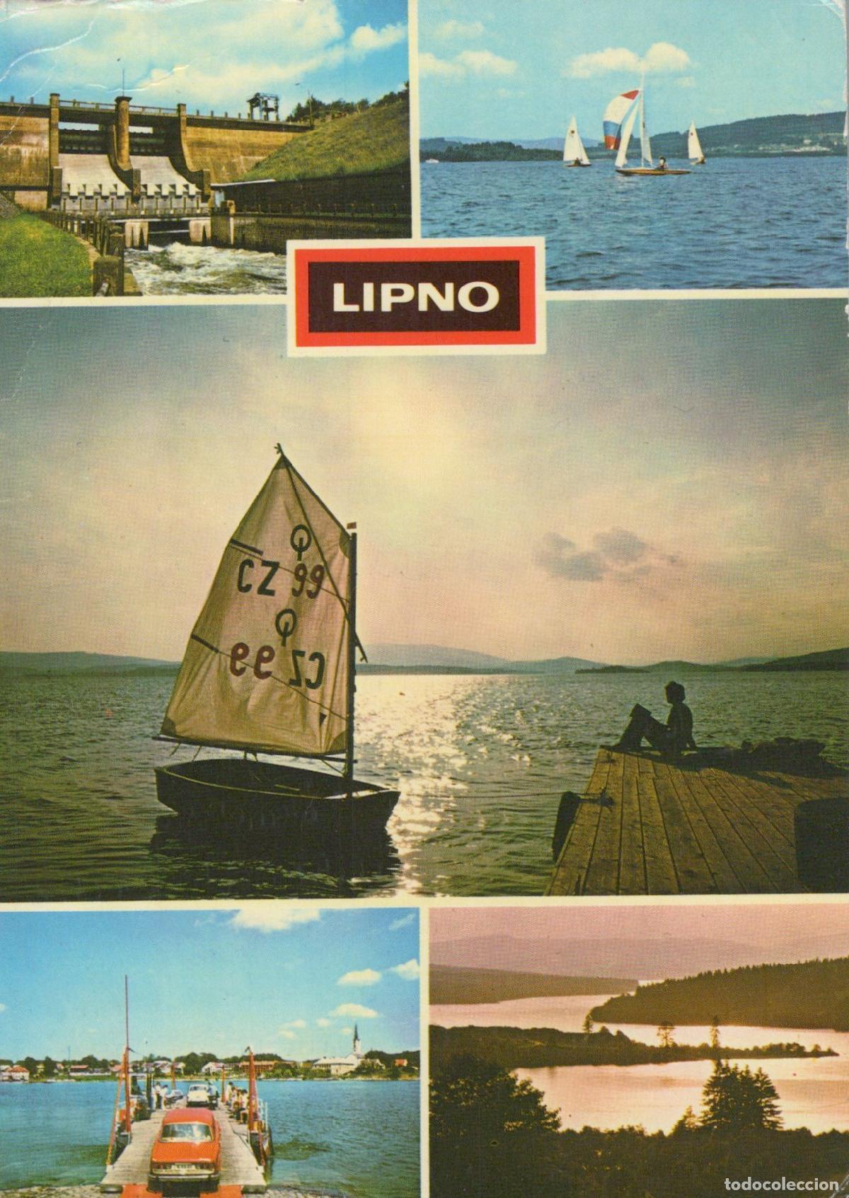 Postales: Slovakia Lipno Nad Vltavou Lipno Dam Lake Sailboats Ferry and Landscape *YAV221