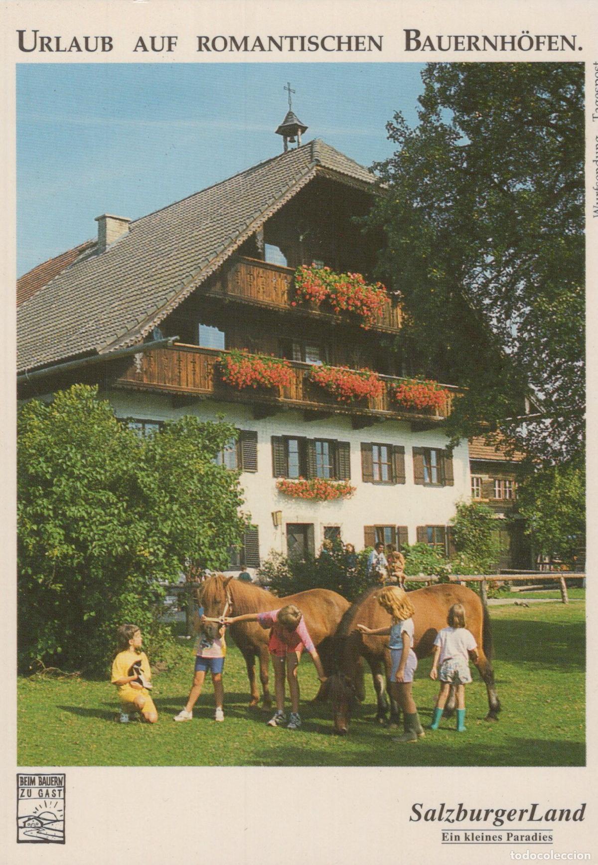 Cartes Postales: Austria Salzburg Children With Horses in Front of A Traditional Unposted *YAV222