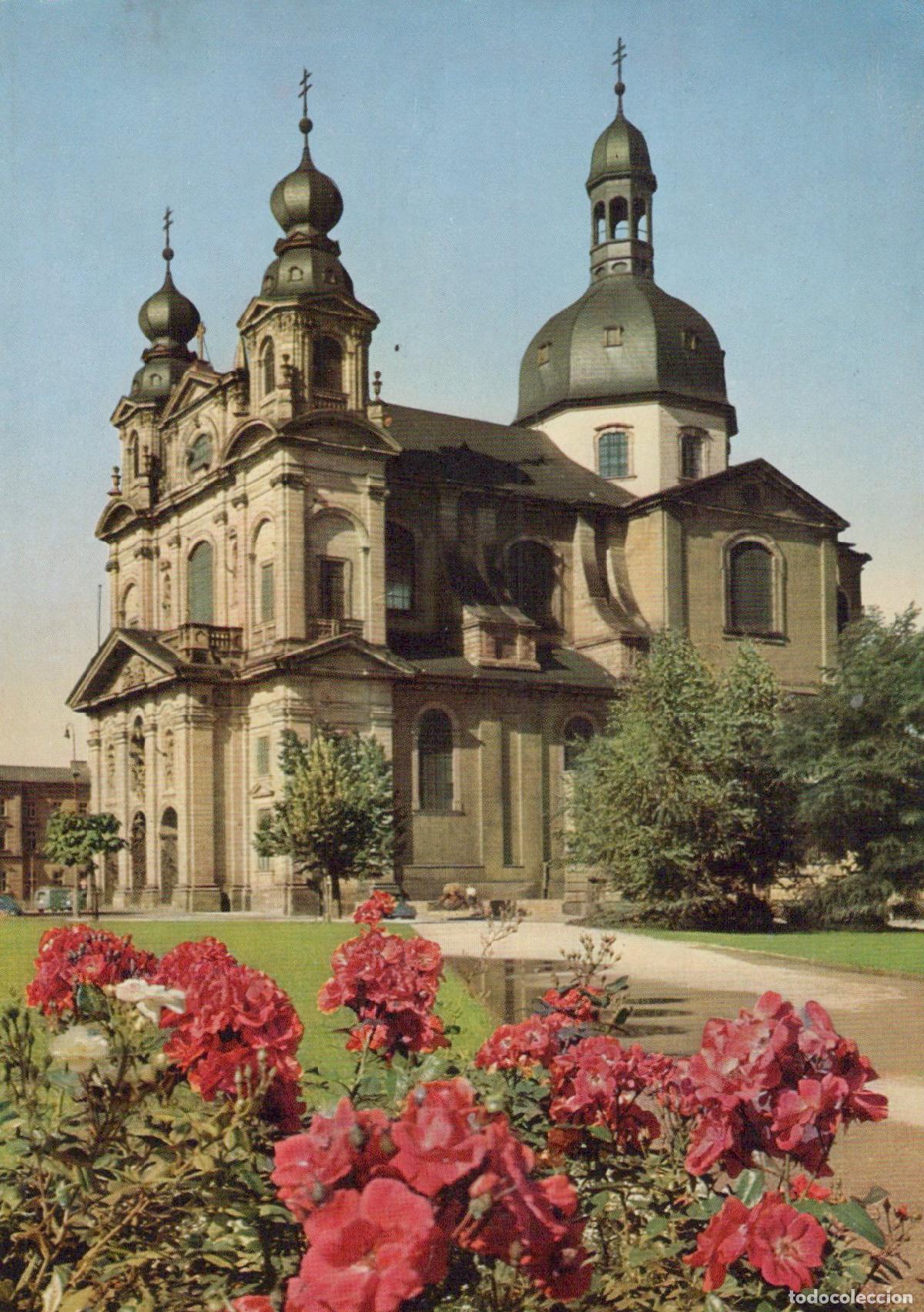 Postales: Germany Mannheim Jesuit Church Baroque Architecture With Red Roses *YAV301