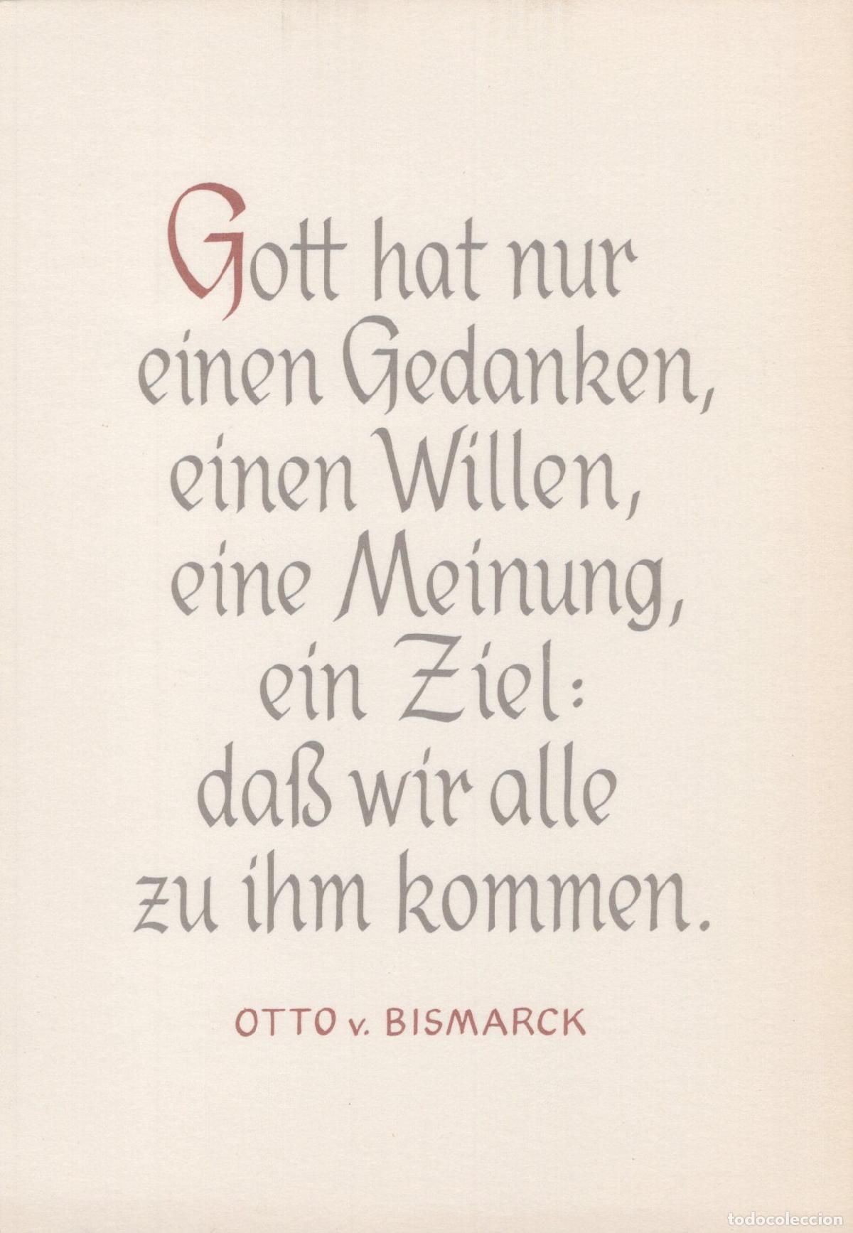 Postais: Germany Munich Otto von Bismarck Quote God Has Only One Thought Unposted *YAV300