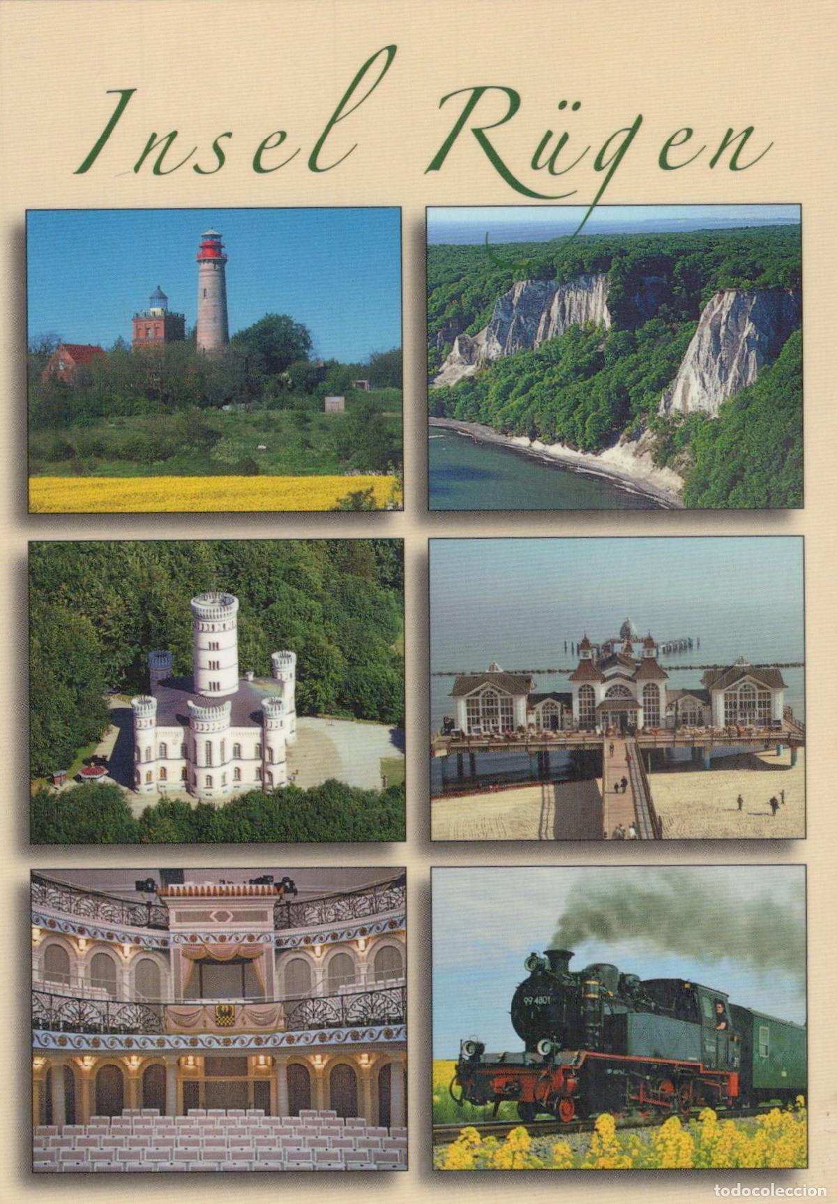 Cartoline: Germany R&uuml;gen Insel Multi View Lighthouse Cliffs Castle Pier Theatre *YAV279