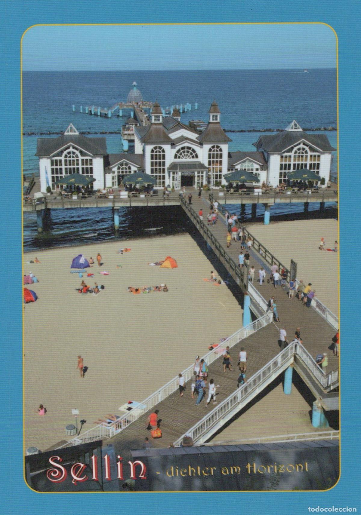 Postcards: Germany Sellin Pier and Beach Baltic Sea Coastal Resort Town View *YAV277