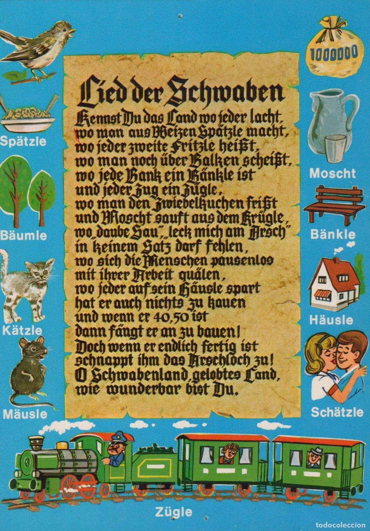Postcards: Germany &Uuml;berlingen Lied der Schwaben German Folk Song With Unposted *YAV287