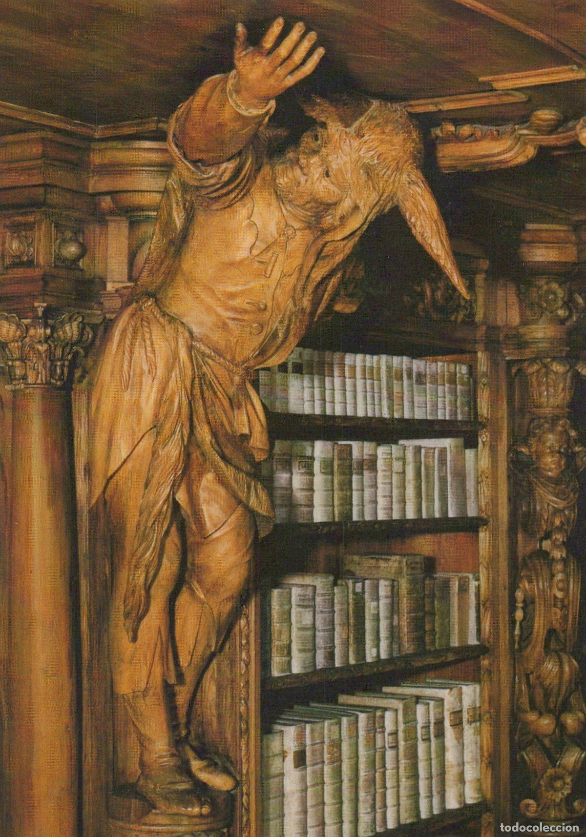 Cartoline: Germany Waldsassen Cistercian Abbey Library Hall Carved Figure Unposted *YAV463