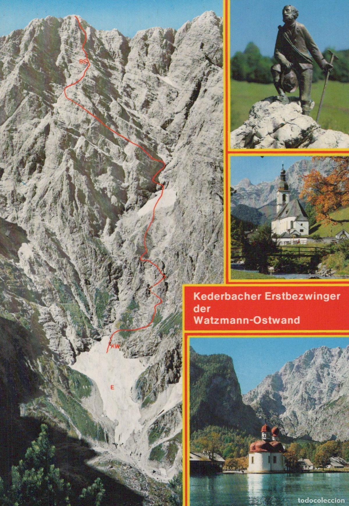 Cartoline: Germany Berchtesgaden Watzmann Ostwand Mountain Climbing Route Unposted *YAV367