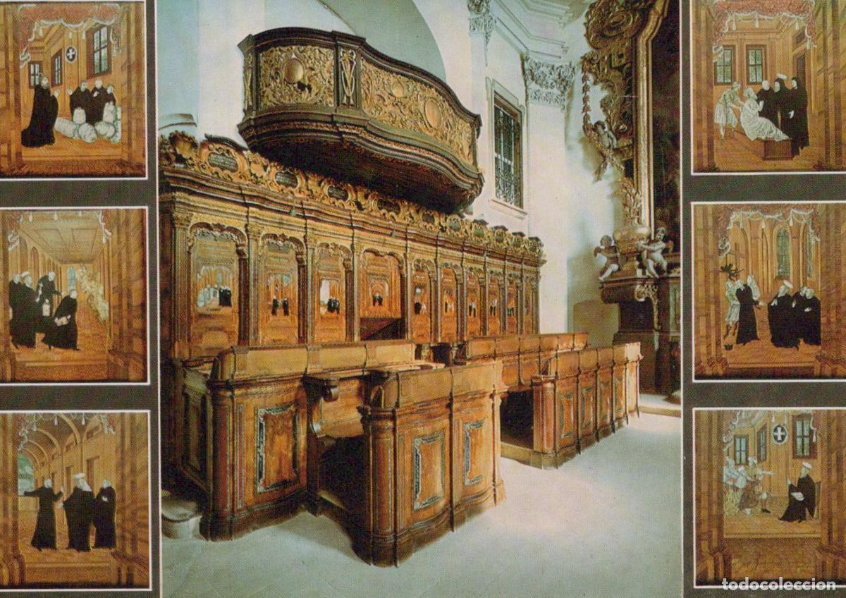 Cartoline: Germany Banz Abbey Monastery Church Choir Stalls Monk Paintings Unposted *YAV561