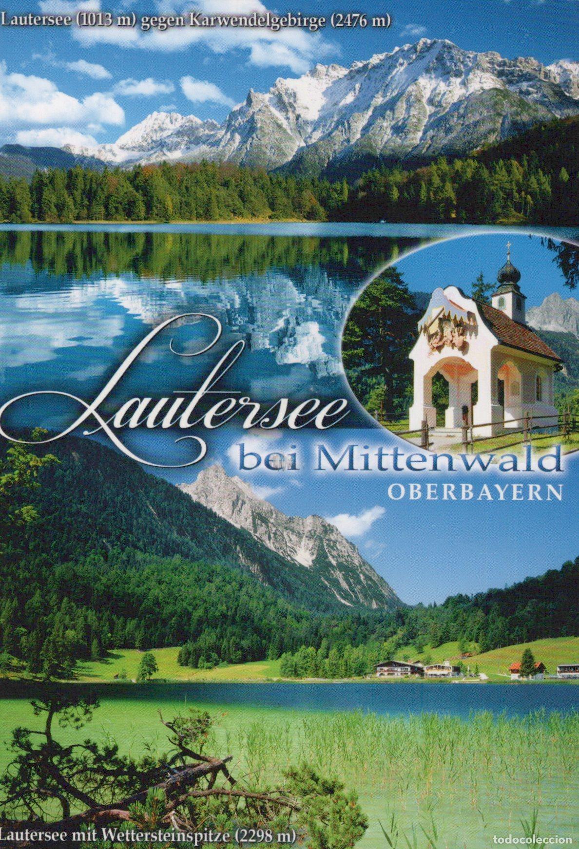Cartes Postales: Germany Mittenwald Lautersee Lake Oberbayern Mountains Chapel Landscape *YAV387