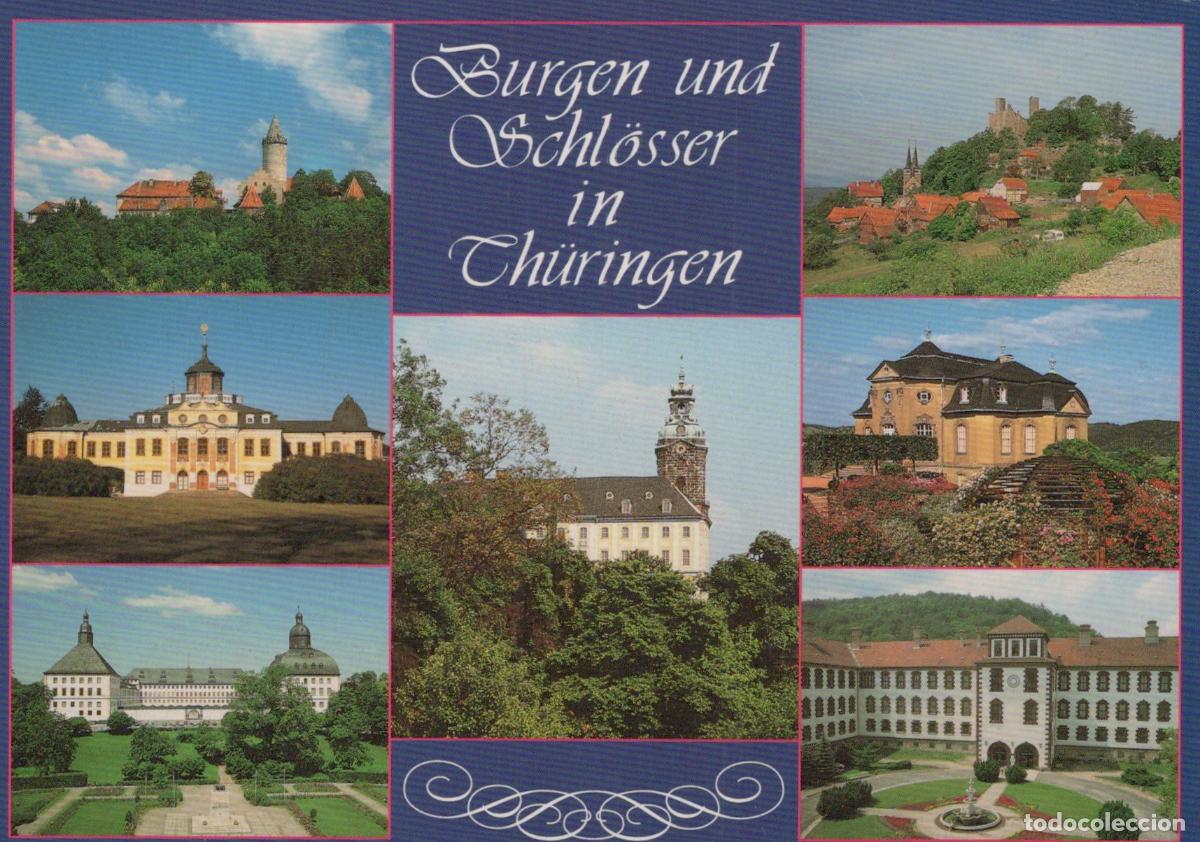 Cartoline: Germany Multiple Cities Castles Palaces Collage Kahla Unposted *YAV578