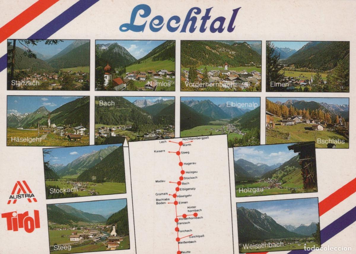Cartoline: Austria Lechtal Multi View With Map of Villages and Valleys Unposted *YAV618