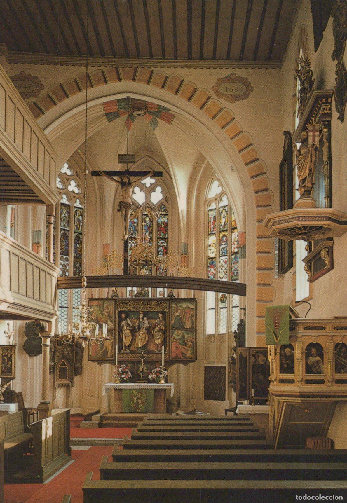 Cartoline: Germany Nuremberg St Johanniskirche Interior Altar Pulpit Stained Glass *YAV437