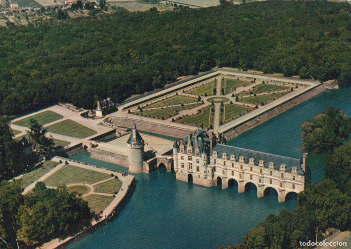 Cartoline: France Chenonceaux Chateau de Chenonceau Aerial View River Cher Gardens *YAV633
