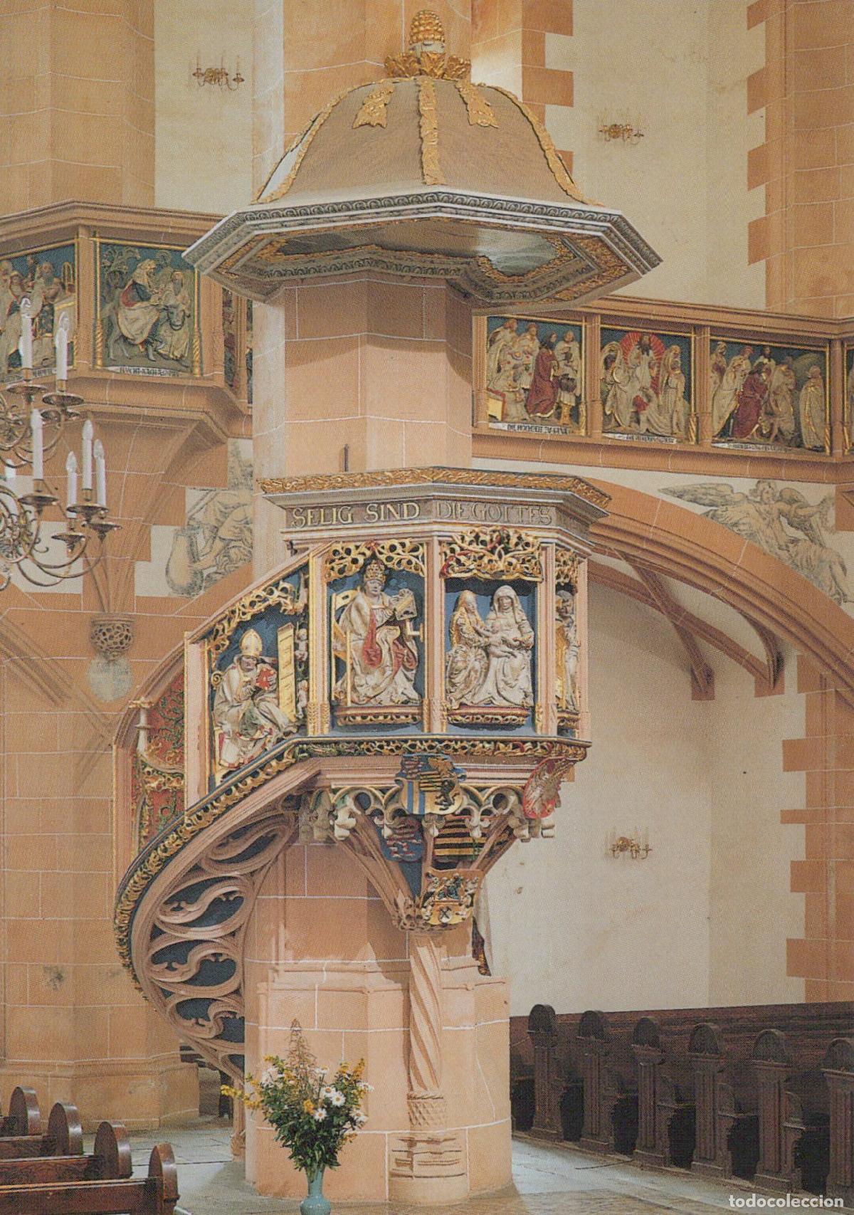 Cartoline: Germany Annaberg Buchholz St Annenkirche Kanzel Pulpit Interior Unposted *YAV447